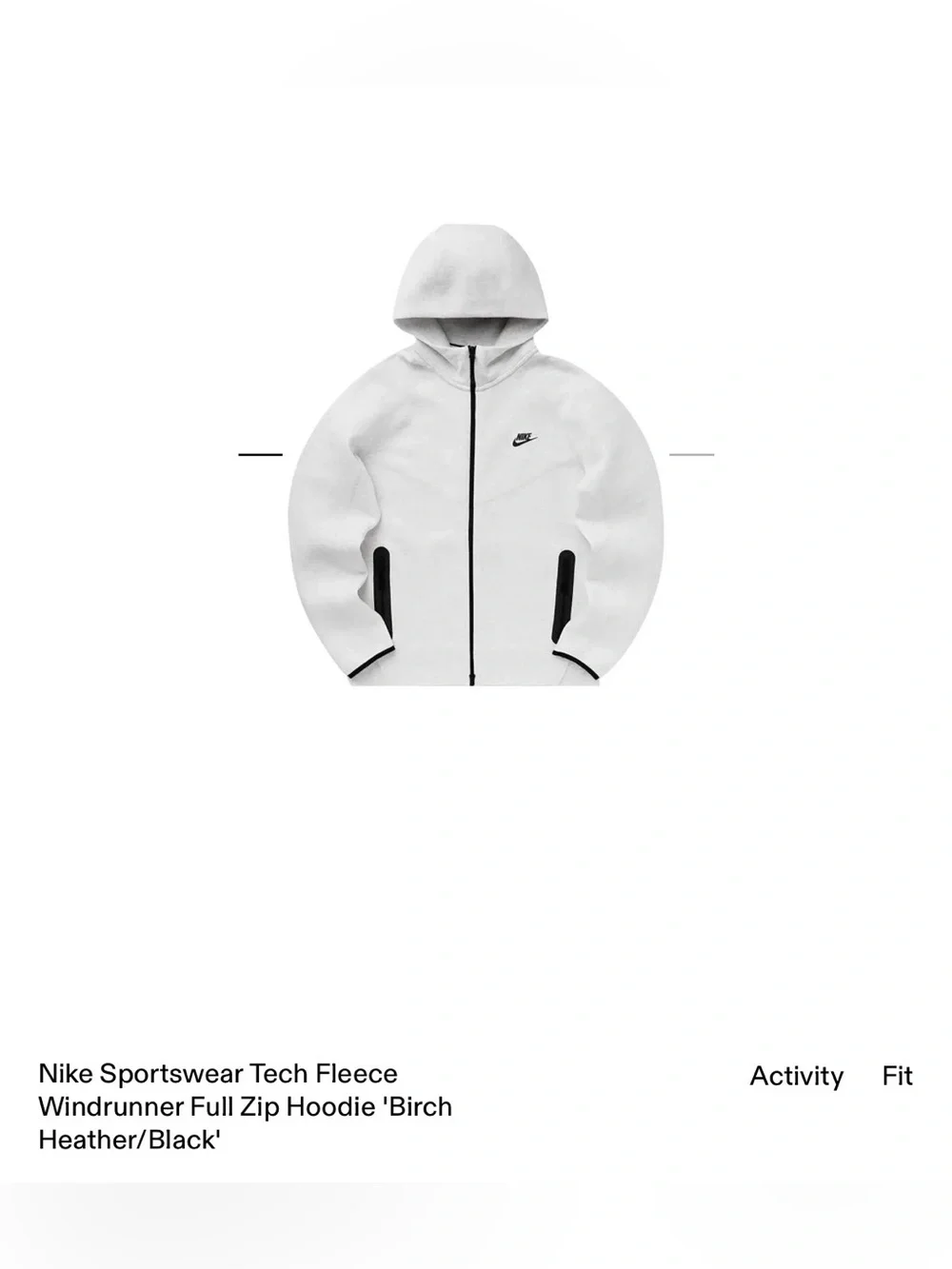 Nike Tech Fleece Windrunner Hoodie - Heathered White